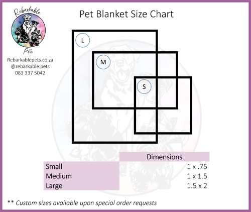 Rebarkable Pets Pet Blanket Size Chart