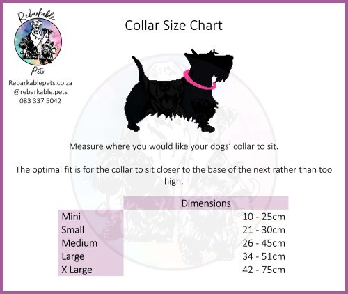 Rebarkable Pets Pet Collars Size Chart